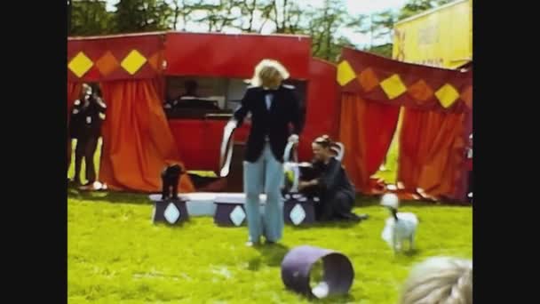 London United Kingdom June 1977 Dog Circus Show Outdoor — Stockvideo