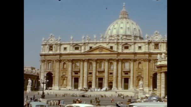 Ρωμη Ιταλια Μαϊου 1964 Πλατεία San Pietro Στη Ρώμη Δεκαετία — Αρχείο Βίντεο