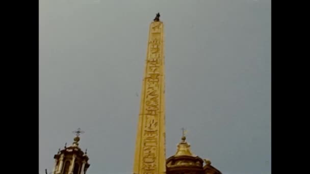 Roma Italia Maggio 1964 Obelisco Lateranense Roma Negli Anni — Video Stock