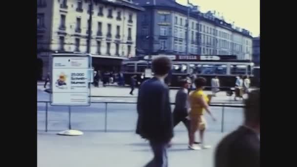 Zurich Ελβετια Οκτωβριοσ 1969 Σκηνή Θέα Στο Δρόμο Της Ζυρίχης — Αρχείο Βίντεο