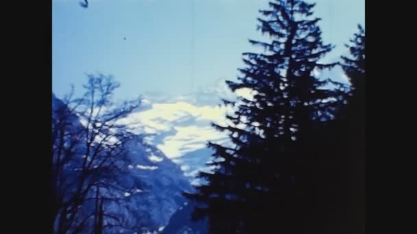 Interlaken Switzerland October 1969 Traveling Swiss Roads — Stockvideo