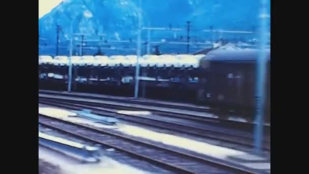 Domodossola Itálie Říjen 1969 Železniční Stanice Domodossola Letech — Stock video