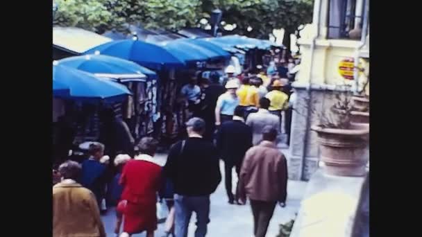 Como Lake Ιταλια Σεπτεμβριοσ 1964 Πλήθος Ανθρώπων Στο Street Market — Αρχείο Βίντεο