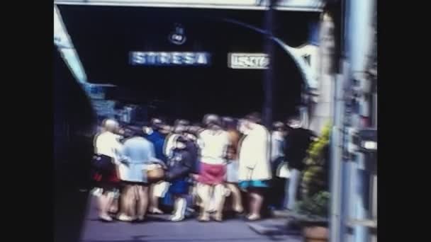 Stresa Italy October 1969 People Sitting Bar — Wideo stockowe