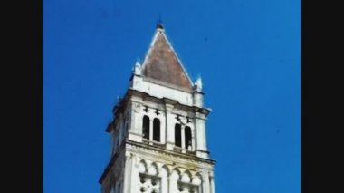 DALMATIA, CROATIA HAZİRAN 1976: 70 'lerde Hvar caddesi manzarası