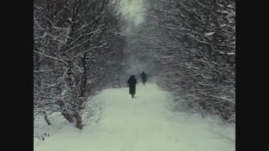 SCOTLAND, BİRLİK KINGDOM ARALIK 1968: 60 'larda buz kar ormanı