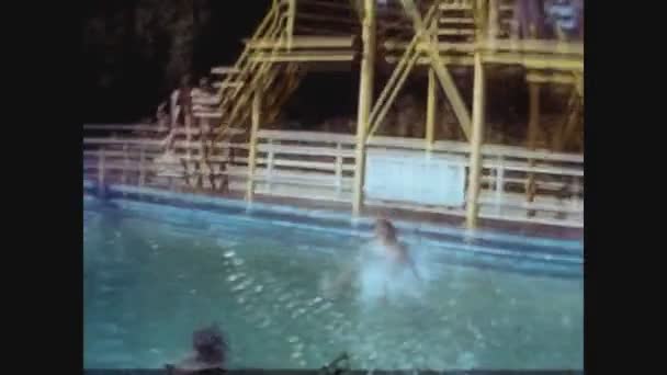 United Kingdom June 1965 Children Jump Pool — 图库视频影像