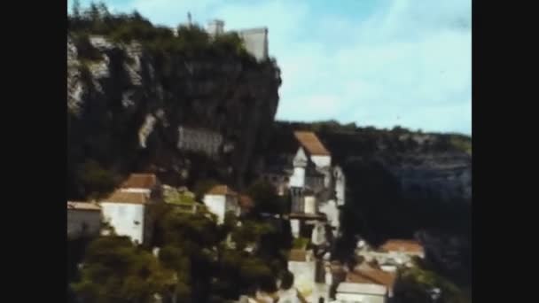 Rocamadour France May 1968 Rocamadour Aerial View — Stock Video