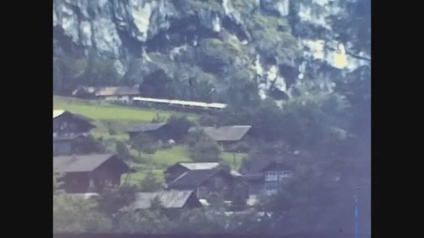 Mannlichen Switzerland Maj 1968 Pociąg Podróżuje Alpach Latach Tych — Wideo stockowe