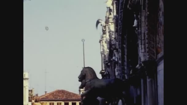 Venice Italijuni 1969 Markusplatsen Venedig Talet — Stockvideo