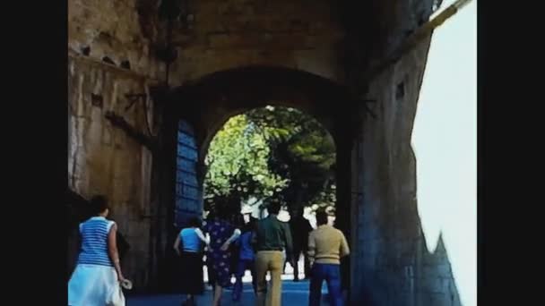 Dalmatia Croatia June 1976 Hvar Street Scene View — Stockvideo