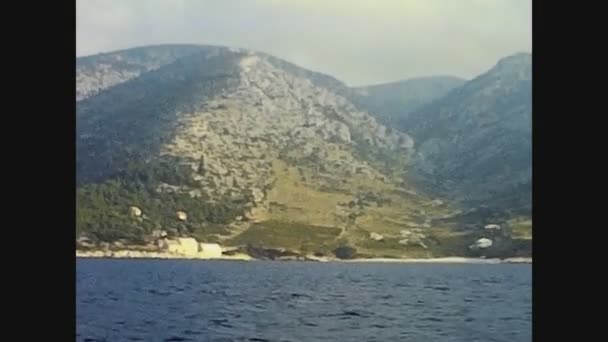 Dalmatië Kroatië Juni 1976 Dalmatisch Landschap Gezien Vanaf Zee Jaren — Stockvideo