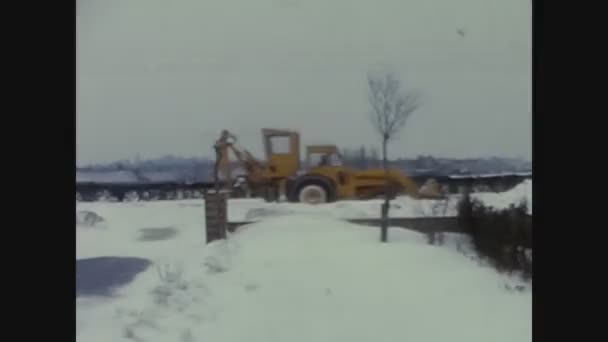 Scotland United Kingdom December 1968 Snow Plow Country Road — ストック動画