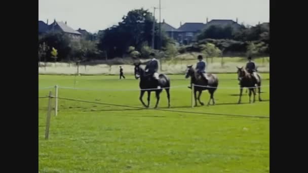 London United Kingdom May 1970 Horses Riding Obstacle Course — Wideo stockowe