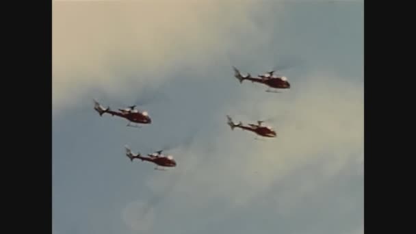 Wernervale United Kingdom June 1969 Airshow Helicopter — Stockvideo