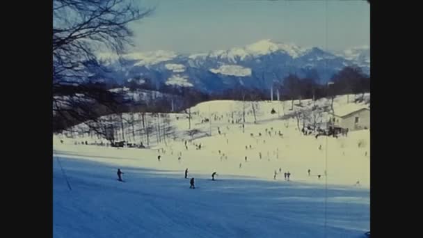 Dolomiter Italjanuari 1969 Skidbacke Dolomiterna Talet — Stockvideo