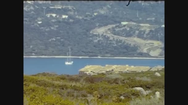 Olbia Italy August 1972 Sardinian Natural Coast Landscape — Stock Video