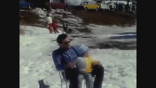 Dolomiteiten Italië August 1972 Kind Vakantie Sneeuw Jaren — Stockvideo