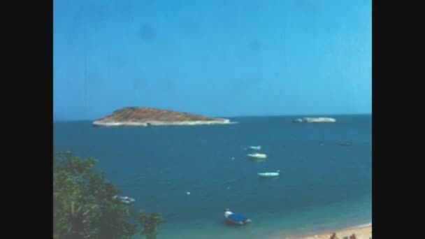 Gargano Talya 1977 Lerde Gargano Denizi Kıyı Manzarası — Stok video