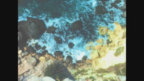 Este Talya Ağustos 1977 Lerde Talyan Akdeniz Sahil Görünümü — Stok video