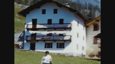 DOLOMITES, İTALYA 24 Haziran 1960: 60 'larda aile gezisi Dolomitler yaz tatili