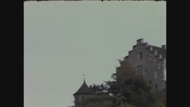 Schaffhausen Švýcarsko 1965 Schaffhausen City Street View — Stock video