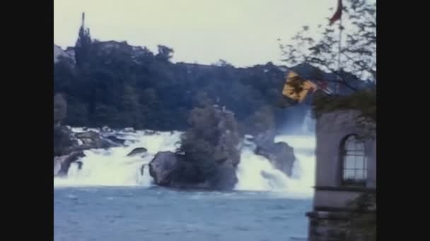 Schaffhausen Switzerland August 1965 Waterfall Rhine — стокове відео