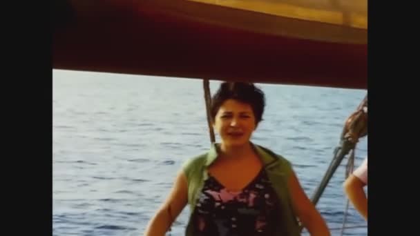 Sanremo Italy July 1967 People Sailing Trip Mediterranean — Stock Video