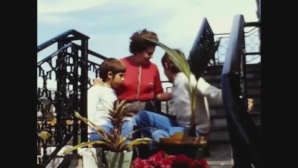 Pavia Italy June 1960 Flower Pot Detail — 图库视频影像