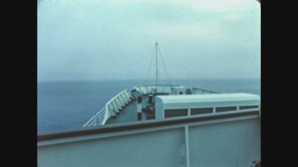 Cagliari Italia Junio 1970 Nave Mar Navegando Los Años — Vídeos de Stock