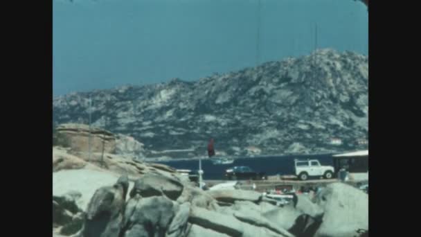 Cagliari イタリア 1970年6月 サルデーニャ島の海岸ビューの詳細 — ストック動画