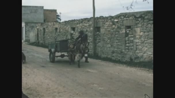 Barumini Italia Giugno 1963 Scarso Dettaglio Del Villaggio Agricolo Scene — Video Stock
