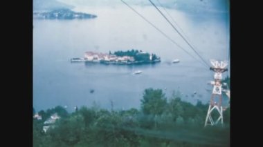 STRESA, İtalya Mayıs 1970: 70 'lerdeki Maggiore Stresa Gölü manzarası