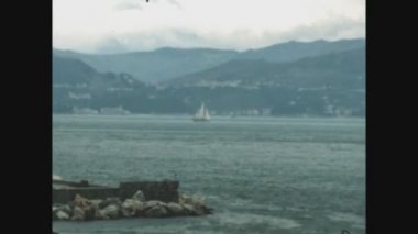 LEVANTO, İtalya Mayıs 1968: 60 'larda Levanto kıyı manzarası