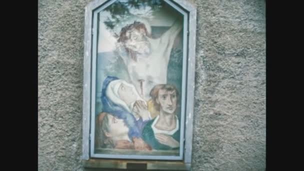 Arcumegia イタリア1970年5月 70年代にイタリアの村として描かれた絵の村アルクメギア — ストック動画