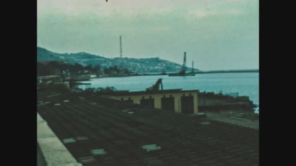 Sanremo Italien Juli 1977 Hafenbaustelle Den 70Er Jahren — Stockvideo