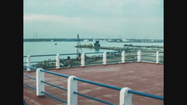 Sanremo Talya 1977 Lerde Bir Liman Inşaatı — Stok video