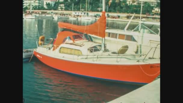 Sanremo Talya 1977 Lerde Talya Portosle Manzarası — Stok video