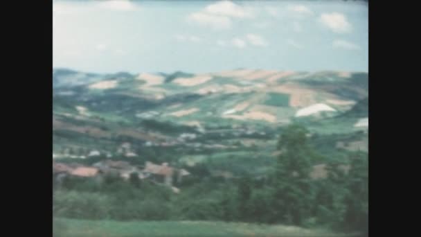 Zavattarello Italy May 1958 Zavattarello Hill Landscape — Stock Video