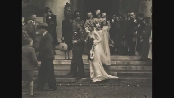 London United Kingdom March 1949 Scene Military Wedding 1940S — Stock Video