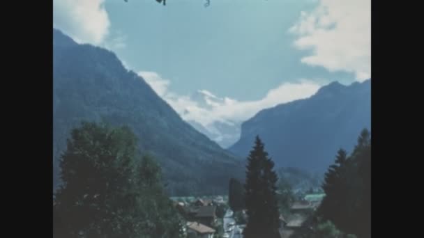 Lugano Suíça Junho 1968 Panorama Dos Alpes Suíços Nos Anos — Vídeo de Stock