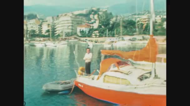 イタリア サンレモ1977年7月 70年代にサンレモ港に入港 — ストック動画