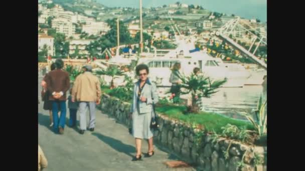 Sanremo Włochy Lipiec 1977 Widok Portosle Włoszech Latach Tych — Wideo stockowe