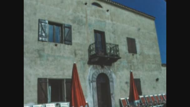 Cagliari Olaszország 1970 Június Régi Szardíniai Villaépület Részletek Években — Stock videók