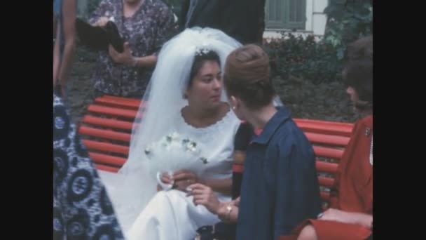 Como Itálie Květen 1969 Recepce Svatební Scénu Letech — Stock video