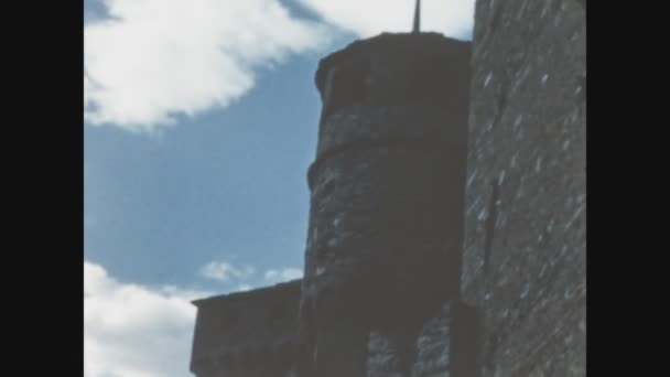 Омитес Италия 1965 Древний Замок Горах Годы — стоковое видео