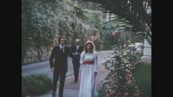 Sanremo Itálie Květen 1982 Příjezd Manželů Recepci Letech — Stock video