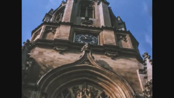 Oxford Spojené Království Květen 1969 Kristus Kostel Tom Tower Oxford — Stock video