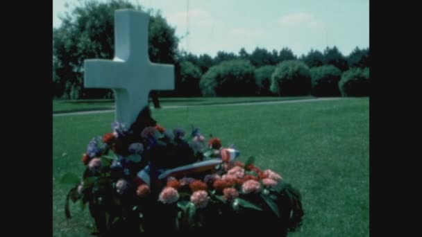 Normandy Franciaország 1976 Májusa Normandiai Amerikai Temető Években — Stock videók