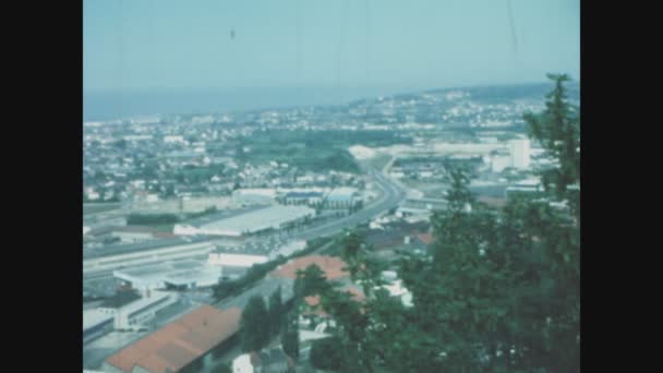 Cherbourg France May 1976 Cherbourg Octeville Aerial View 70S — 图库视频影像